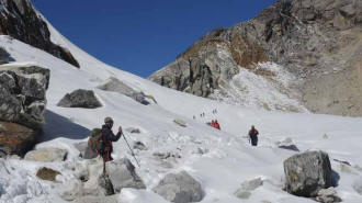 Gletscher zu Cho La (5.420 m) - Khumbu